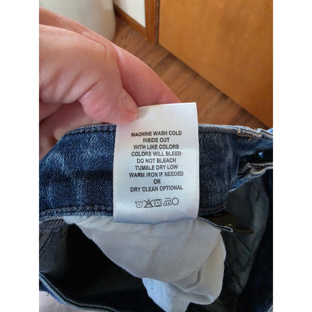 Flying Monkey Distressed Skinny Jeans Medium Wash Edgy Raw Hem F4395 Size 27 - Picture 6 of 6